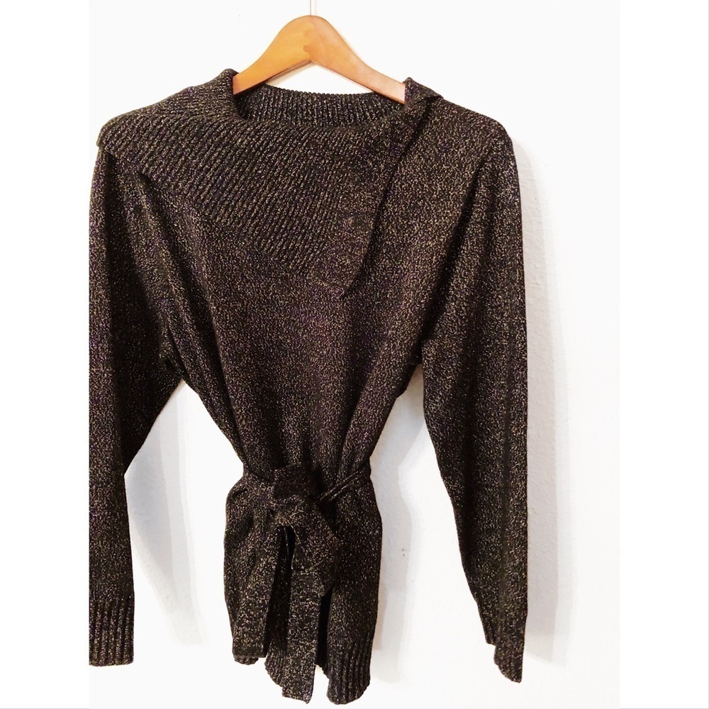 Jaclyn Smith embellished metallic sweater nwot - Picture 2 of 6